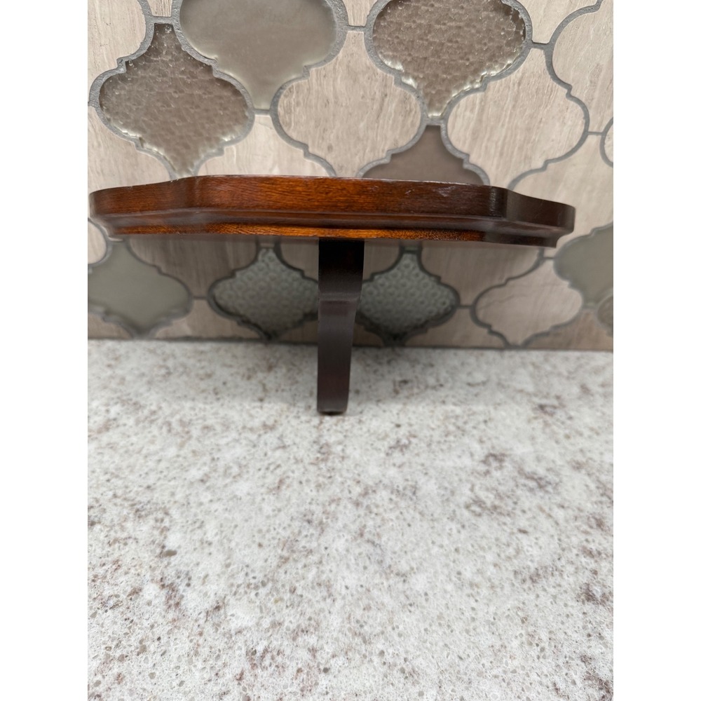 Vintage Wood Wall Shelf Floating Corbel Brown Small Display 10 Inch